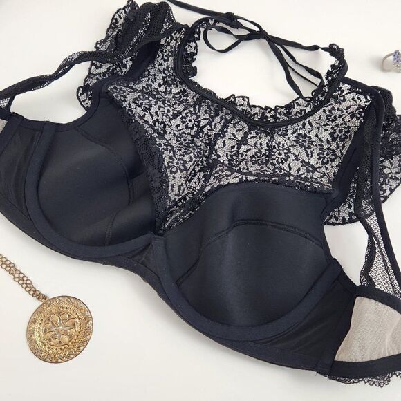 32DD {Victoria's Secret} Black Bra Top - Picture 3 of 16